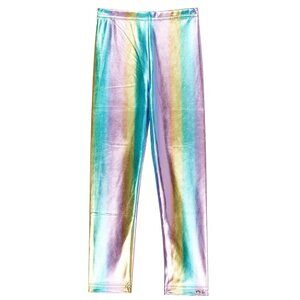 Appaman Girls Pastel Metallic Rainbows Leggings Size 7
